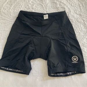 Canari women’s padded cycling black bike shorts size S